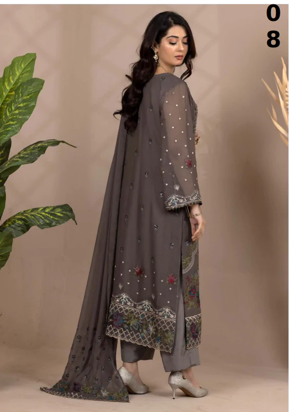 MBM-18<br>Graceful Grey Embroidered Ensemble