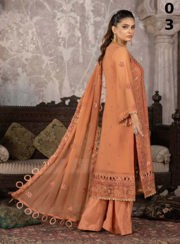 MBM-21<br>Elegant Peach Chiffon Ensemble