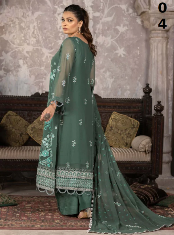 MBM-22<br>Elegant Green Chiffon Ensemble